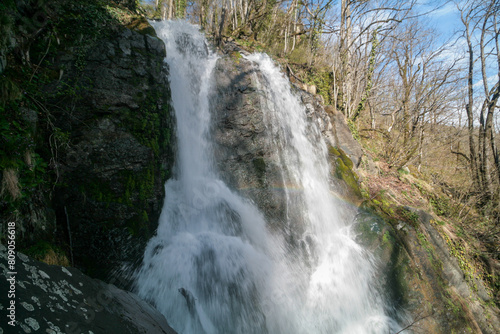 Waterfall in the Caucasus Mountains  Sochi  Russia.