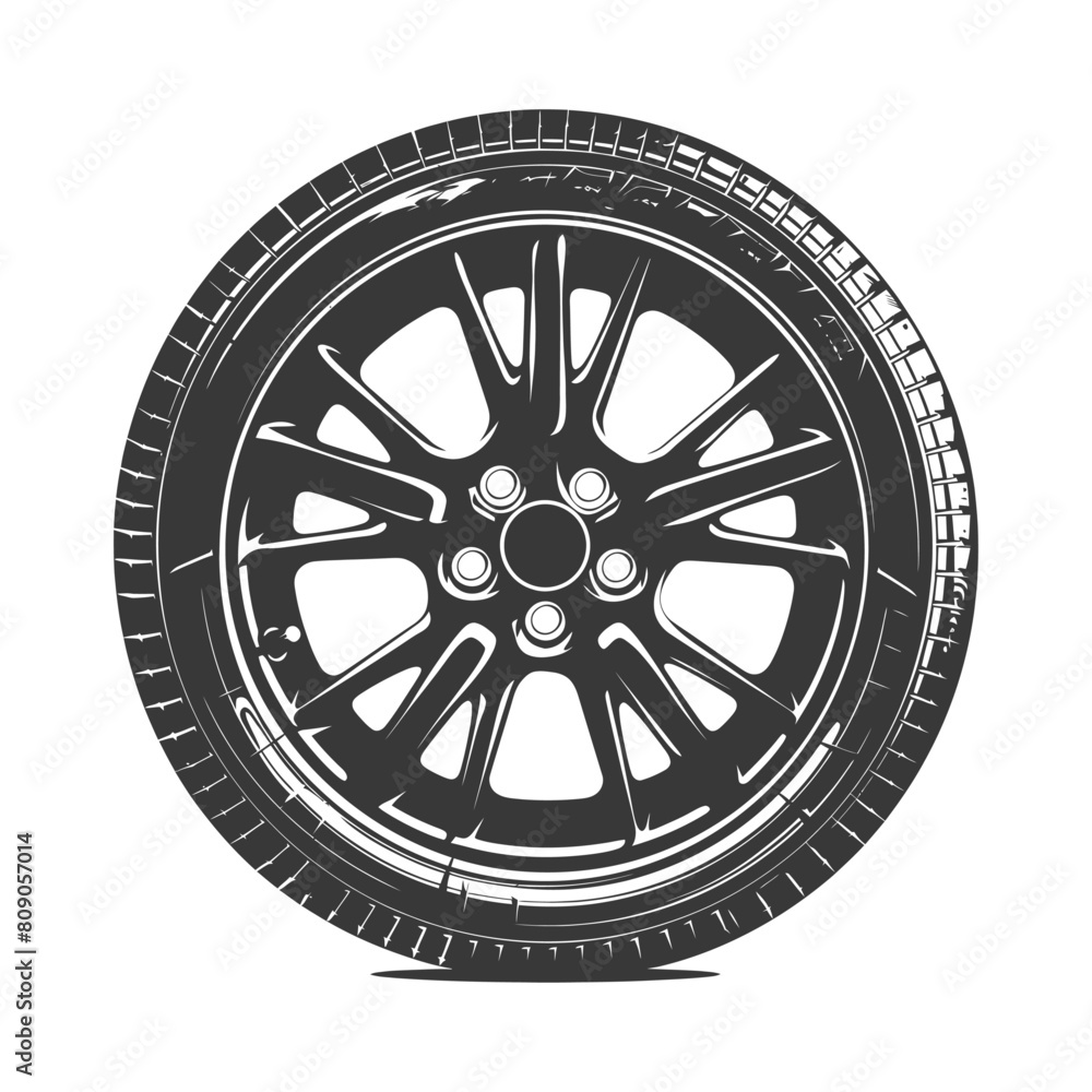 Silhouette velg rim tire for car black color only