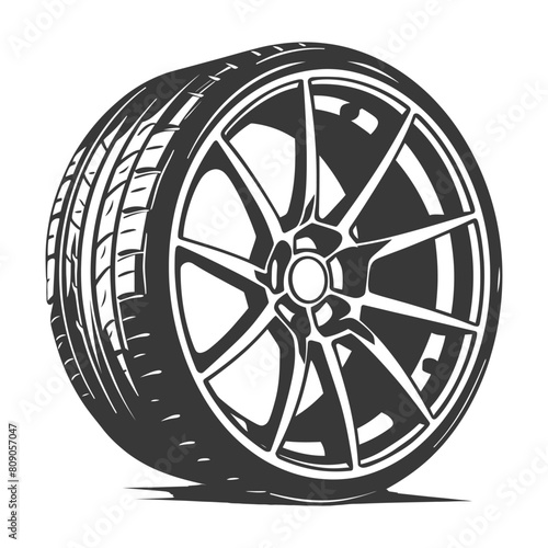 Silhouette velg rim tire for car black color only