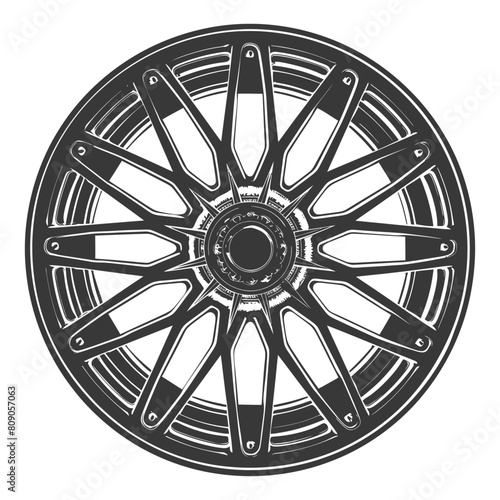 Silhouette velg rim tire for car black color only photo