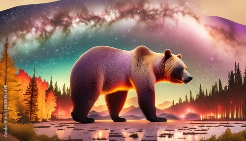 photorealistic  detailed  colorful  high-contrast  Bear