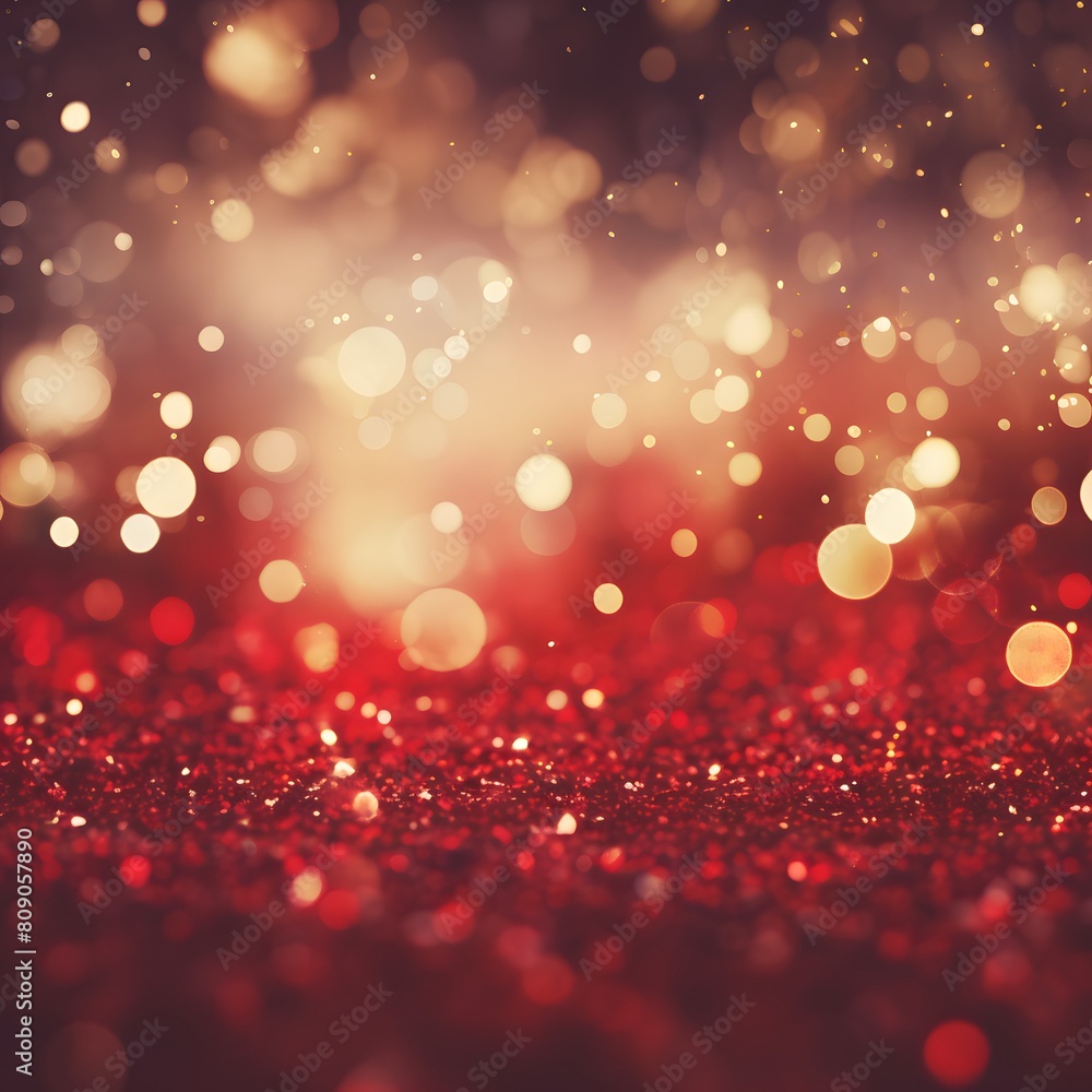 Holiday background with sparkling red glitter lights for Christmas or Valentine's Day celebration. Generative AI. Holiday background with sparkling red glitter lights for Christmas or Valentine's Day celebration. Generative AI.