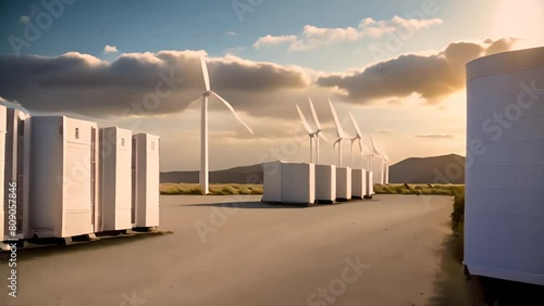 Wind Turbines Generative AI photo