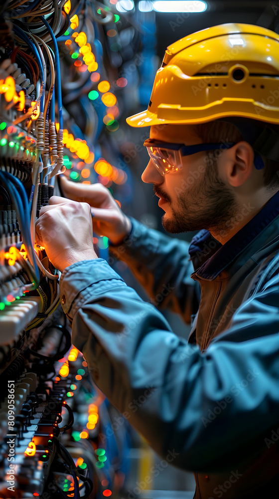 Professional Electrical Inspectors Testing Circuits to Ensure Safe and Operational Electrical Systems in Building - Photo Realistic Concept Professional Electrical Inspectors Testing Circuits to Ensure Safe and Operational Electrical Systems in Building - Photo Realistic Concept