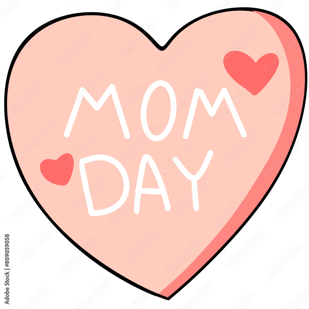 Heart icon love mom , mother day
