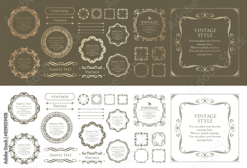 Fashionable frame. Design template. A set of gorgeous foreheads.
