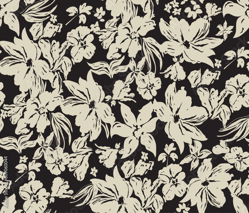flores follajes fondo oscuro 