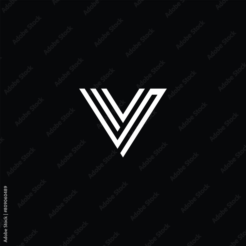 Elegant linear letter V shield logo Elegant linear letter V shield logo