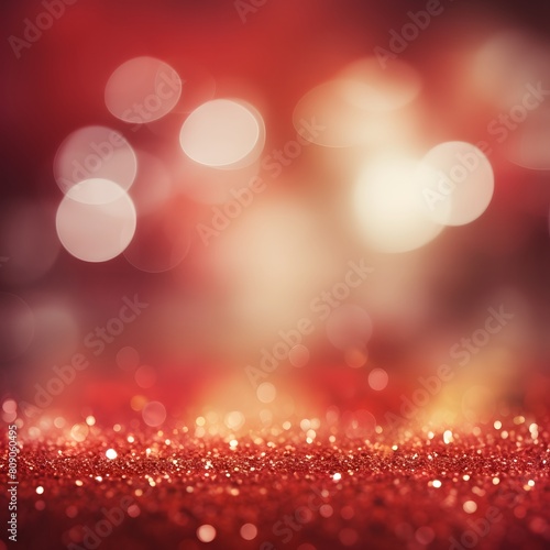 Holiday background with sparkling red glitter lights for Christmas or Valentine s Day celebration. Generative AI.