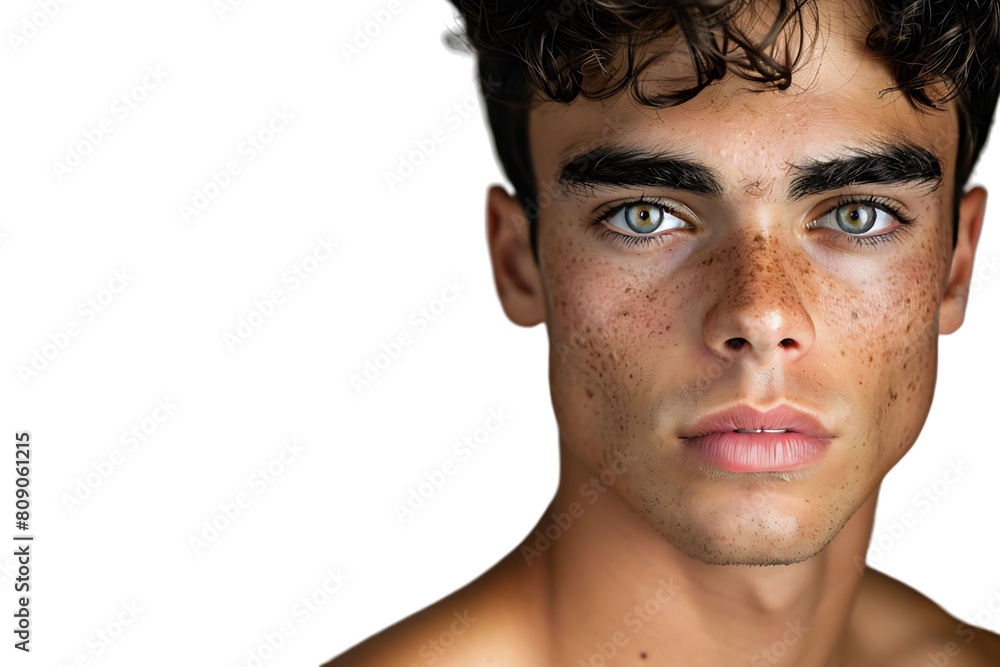 Portrait of handsome brunette man on isolated transparent background Portrait of handsome brunette man on isolated transparent background