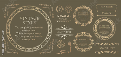 Fashionable frame. Design template. A set of gorgeous foreheads.
