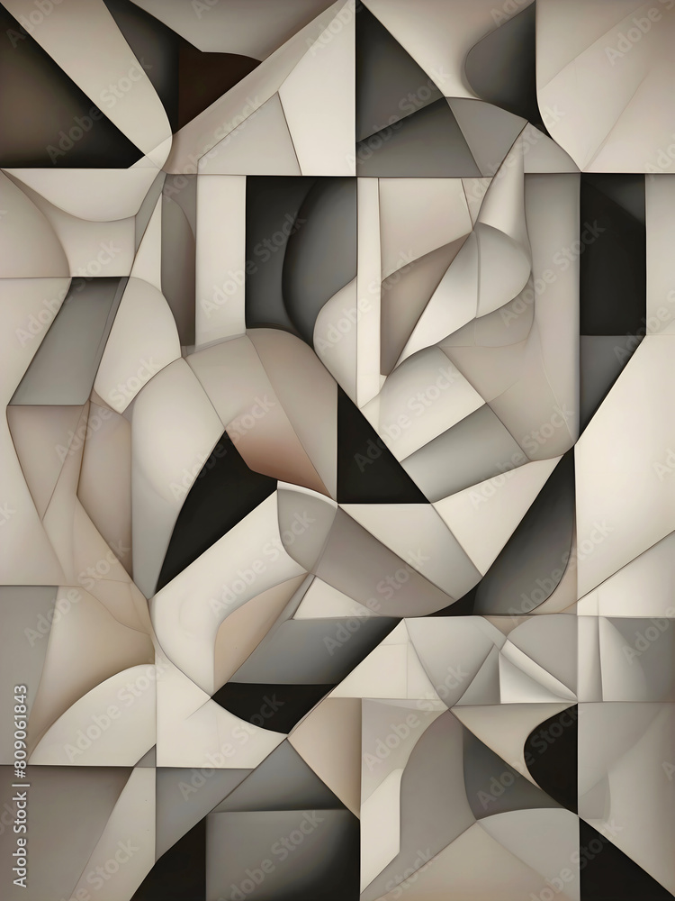 Obraz premium Geometric Abstract Surreal Illustration Art