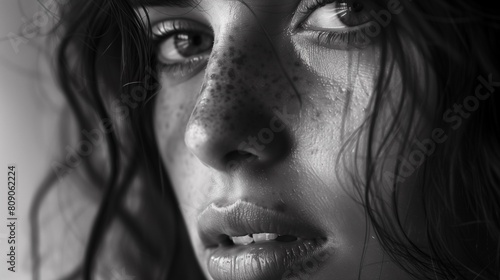 black and white portrait of a person © -DEAR-