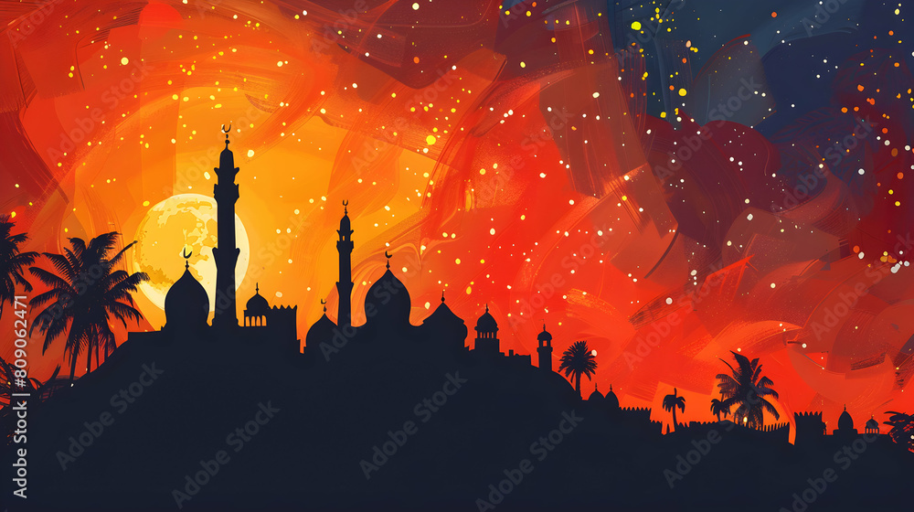 Eid-Ul-Adha festival celebration,Eid al adha, eid al fitr concept illustration background,Generative Ai Eid-Ul-Adha festival celebration,Eid al adha, eid al fitr concept illustration background,Generative Ai