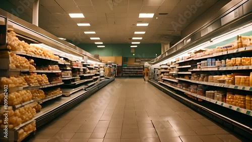 Grocery Store Filled With Varied Food Items Generative AI photo