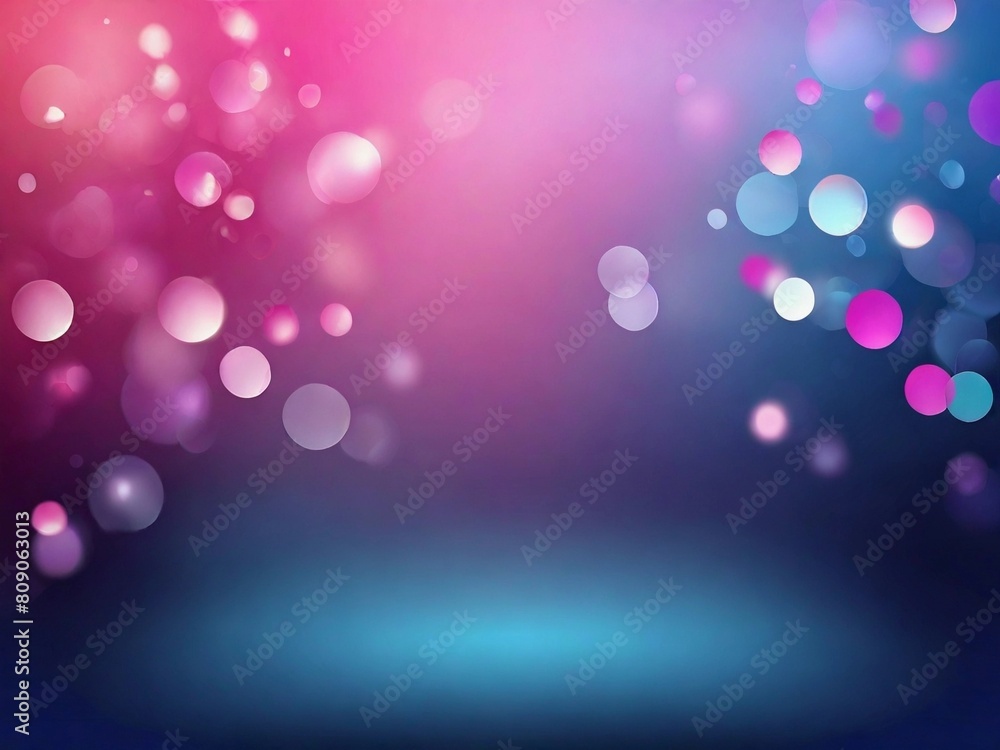 Bokeh lights effect on blue and pink gradient background vector format