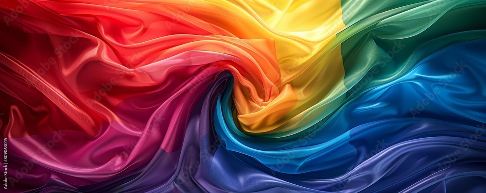 Obraz premium An abstract painting that uses a rainbow of colors to create a sense of movement and energy