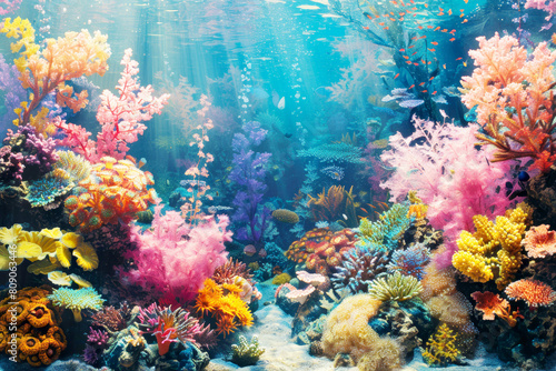 Enchanting Underwater Wonderland: Vibrant Corals and Dancing Seaweed © Jane_S