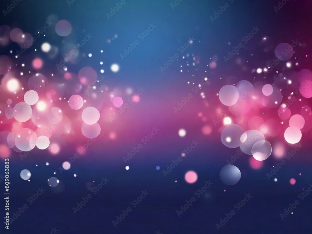 Obraz premium Bokeh lights effect on blue and pink gradient background vector format