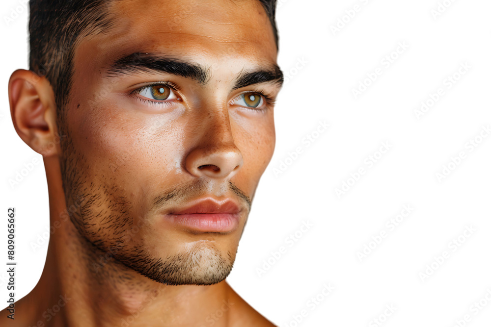 Portrait of handsome brunette man on isolated transparent background Portrait of handsome brunette man on isolated transparent background