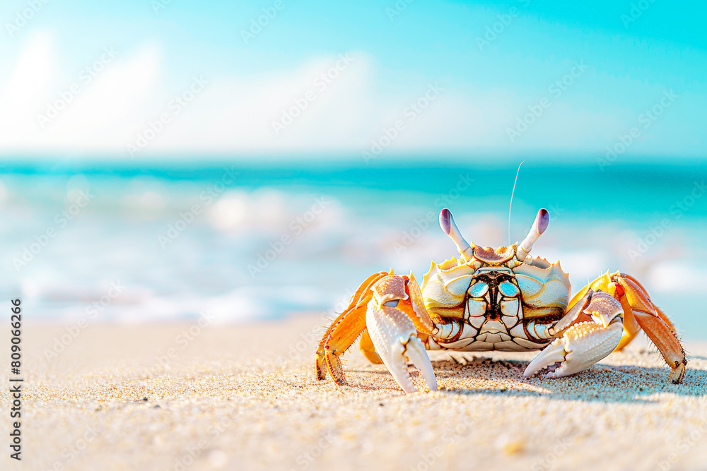 Mystical Encounter: Close Up of a Crab on a Beach Mystical Encounter: Close Up of a Crab on a Beach