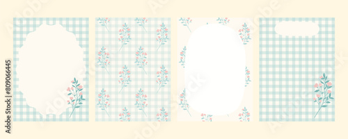Cute Kawaii pastel memo pad notepad and scrapbooking vector elements