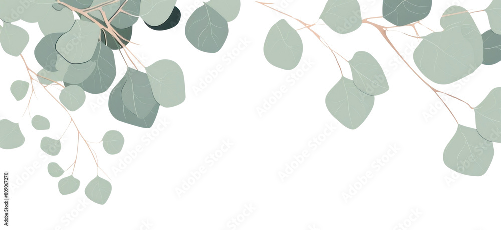 Obraz premium PNG Eucalyptus frame backgrounds pattern plant