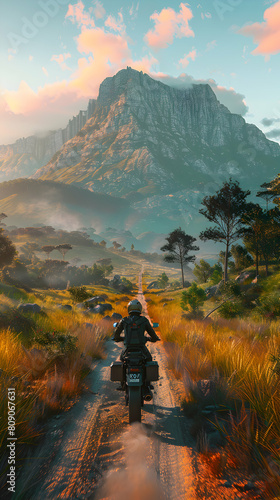 Exploring South African National Park on Motorbike: Adrenaline-Fueled Safari Adventure through Diverse Ecosystems and Wildlife photo