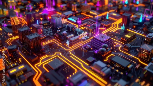 futuristic neon circuit board inspiration