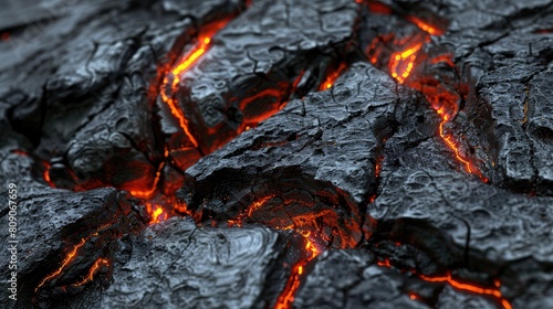 fiery volcanic lava flow texture