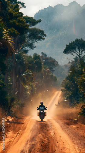 Exploring the Wilderness: Photo Realistic Motorbike Journey in a South African National Park photo