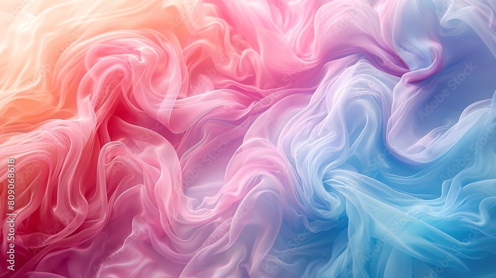 Fototapeta premium A pastel gradation background in a palette of soft, delicate tones, creating a scene of serenity and visual harmony. Pastel tones in a gradual and smooth color transition.