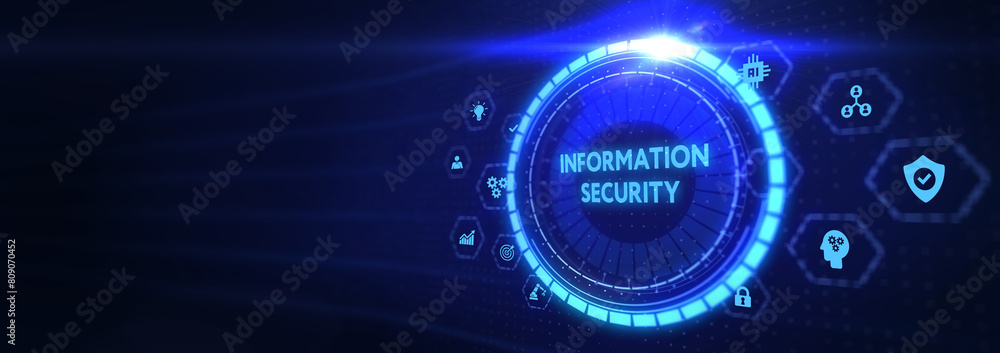 Concept of cyber security, information security and encryption, secure access to personal information, secure Internet access, cybersecurity. 3d illustration Concept of cyber security, information security and encryption, secure access to personal information, secure Internet access, cybersecurity. 3d illustration