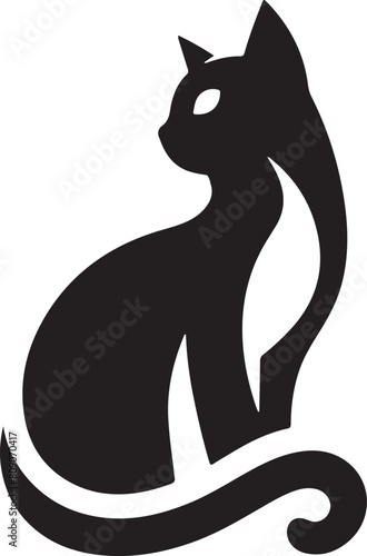 Wallpaper Mural Create Cat logo vector, silhouette style and white background. Torontodigital.ca