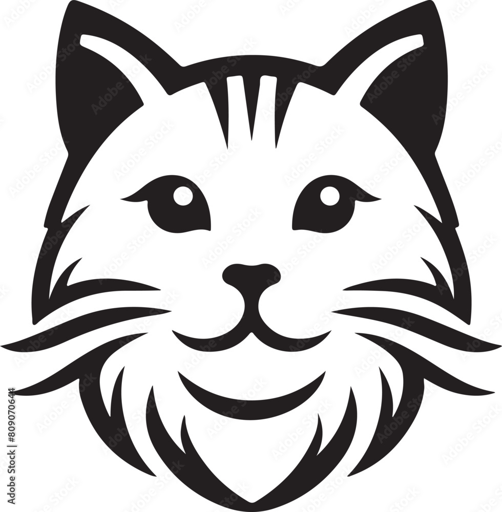 Create Cat logo vector, silhouette style and white background. Create Cat logo vector, silhouette style and white background.