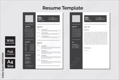 Plakat w ramie Resume template 