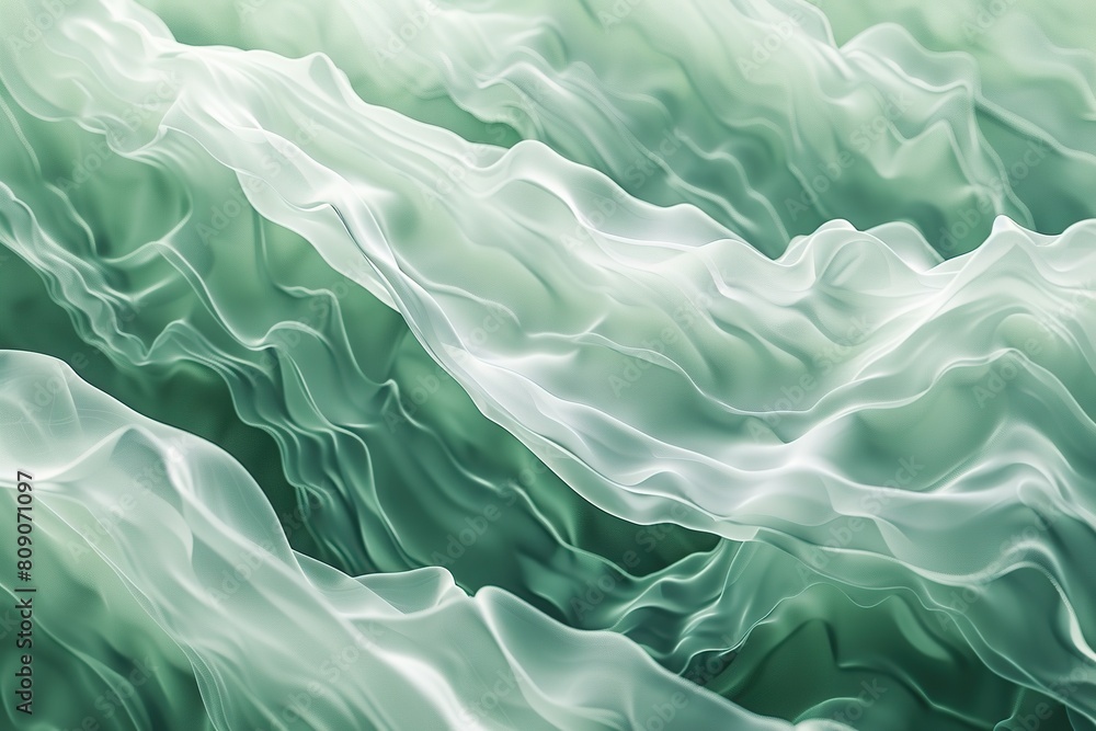Obraz premium Abstract green waves wallpaper