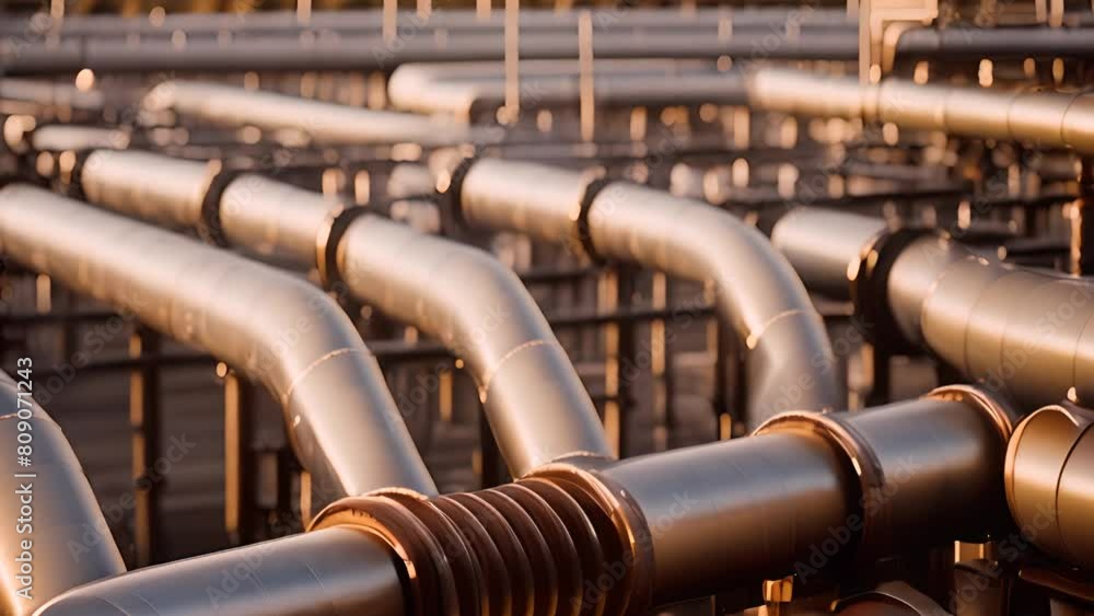 Rows of Large Pipes in Industrial Setting Generative AI Rows of Large Pipes in Industrial Setting Generative AI