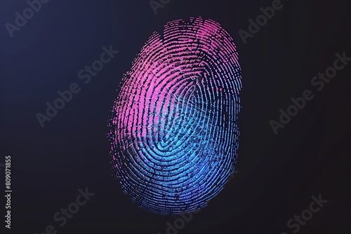 Biometric fingerprint on dark background, security concept