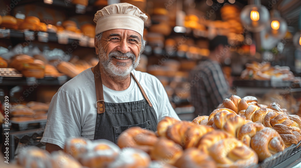 Small local bakery and seller of bakery products waiting for customers, diversity of local businesses of Turkey.