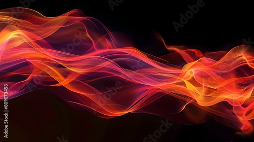 Flowing neon flame pattern with smooth gradient transition against black backdrop