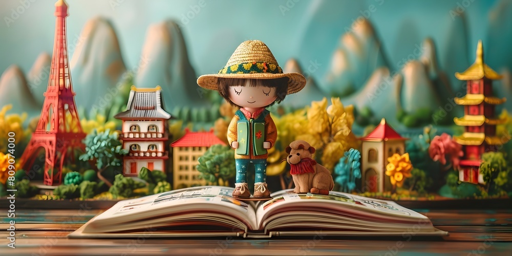 Whimsical Storybook Character s Global Adventure Learning About Different Cultures and Traditions