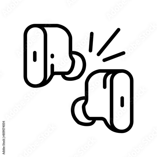 Outline wireless headphones simple vector icon for web design isolated on white background