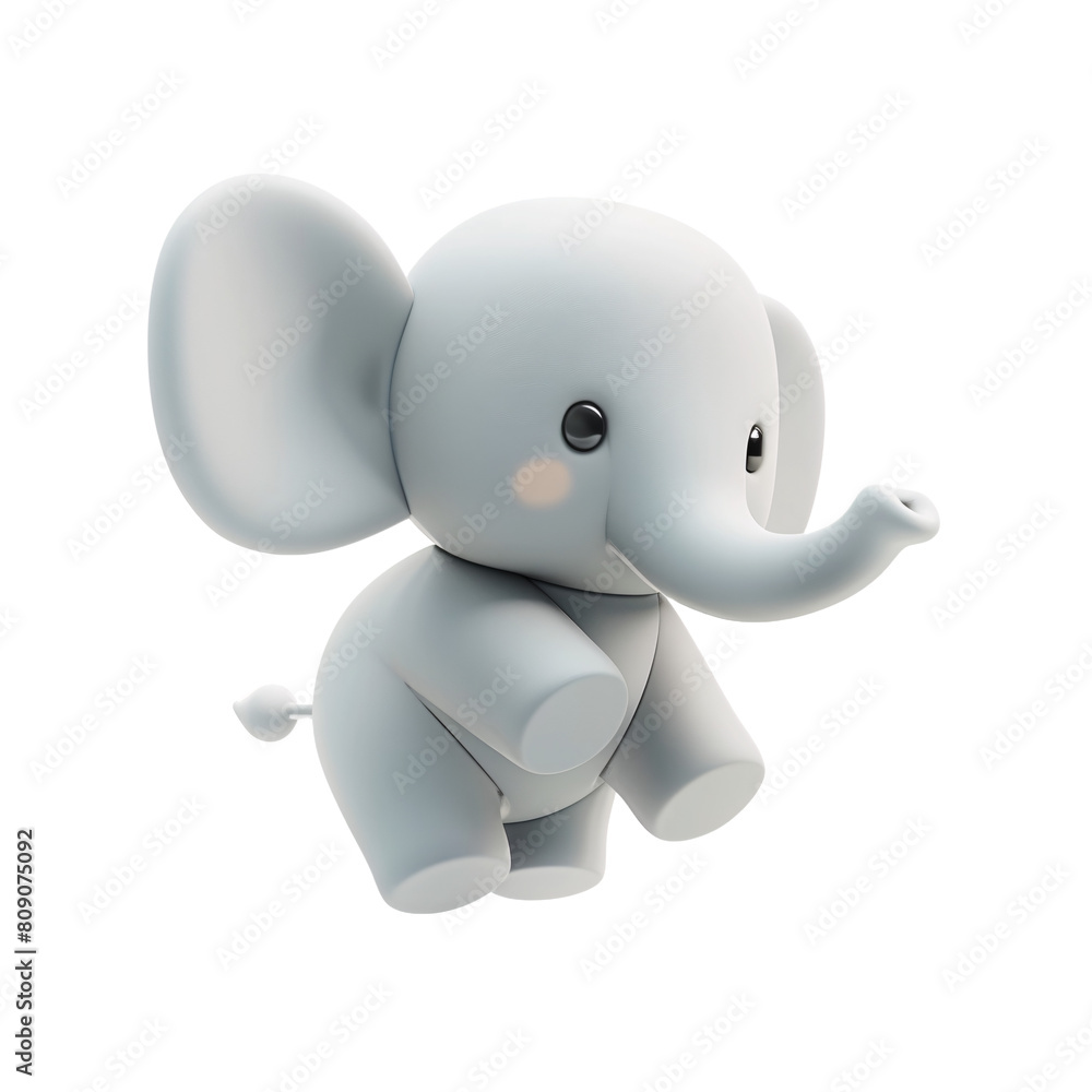 Cute baby elephant icon 3d rendering . ai generative Cute baby elephant icon 3d rendering . ai generative