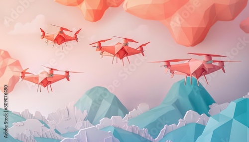 Japanese art style creative design takes flight with origamiinspired drones photo