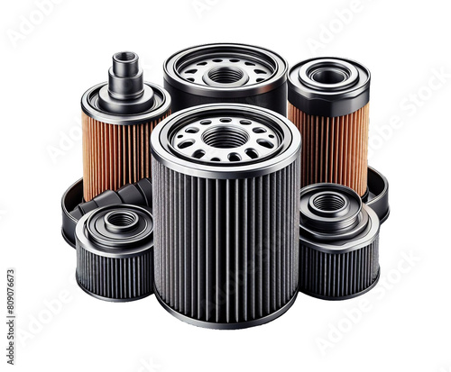 Car Oil filters isolated on transparent background