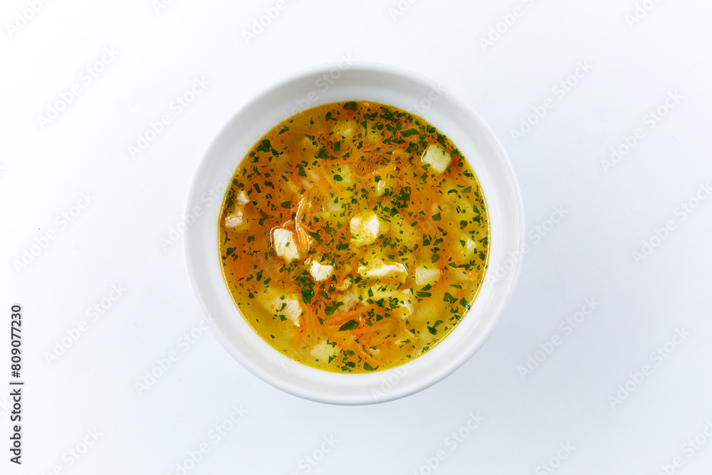 vegetable soup on the white vegetable soup on the white