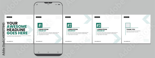 Set of LinkedIn carousel post, social media Instagram carousel post, modern and editable business carousel template design