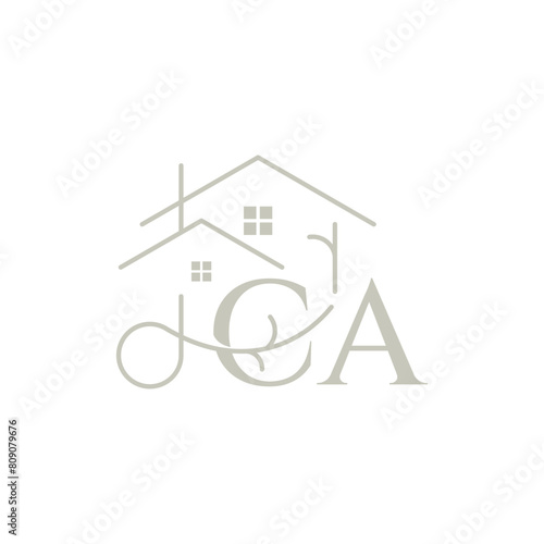 CA logo with a home form element which means a real estate company