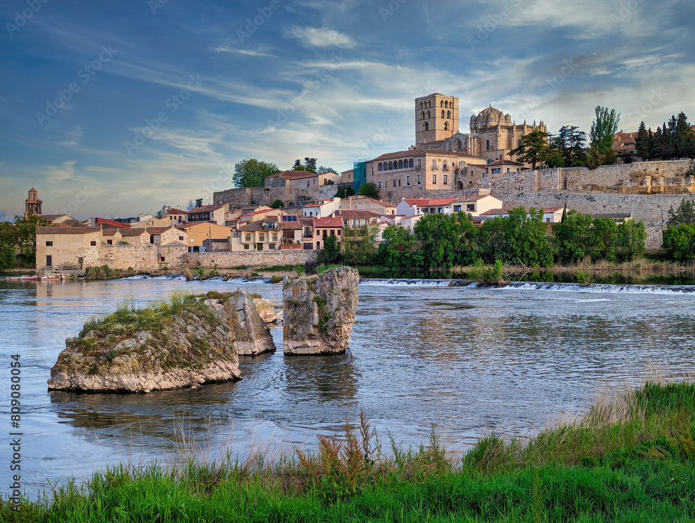 Zamora cathedral and Douro river, Zamora, Spain